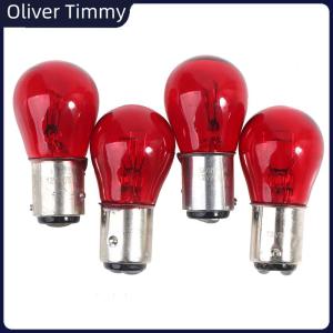 [Oliver Timmy] 2Pcs BAW15D Red Brake Stop Tail Light Car Bulb 12V Turn Signals Warning Lights