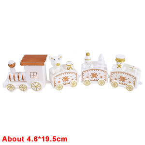 【\ud83d\udd25Low Price】Wooden Train Christmas Ornaments Santa Cake Decoration Merry Christmas Navidad New Year Party Table Decoration Kids Gifts Toys