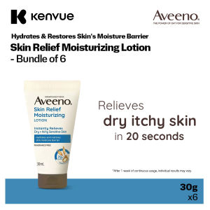 [Bundle of 6] Aveeno Skin Relief Moisturizing Lotion 30g Travel Pack