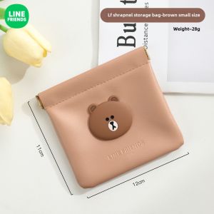 LINE FRIENDS Cosmetic Bag Splash-proof Dirt-resistant PU Leather PVC Travel Pouch LFB225