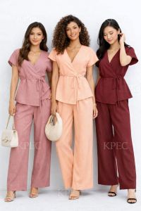 BB Elegant Women Casual Sets - New Fashionable Solid Color Pajama Sets with Matching Accessories