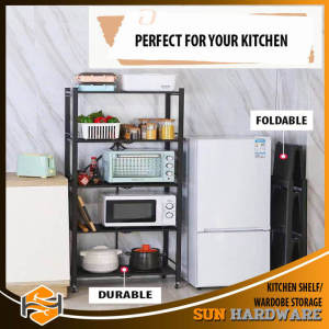 SUN HARDWARE 2 in 1 multifunctional kitchen shelf / wardrobe storage rack (with wardrobe cloth)