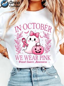 New Halloween-themed cute ghost print women’s round-neck short-sleeve top T Shirt source