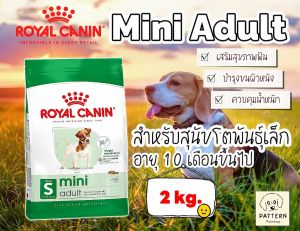 Royal Canin Mini Adult อาหารสุนัขแบบเม็ด สำหรับสุนัขโต พันธุ์เล็ก (ขนาด 2 kg.) หมดอายุปี 2026