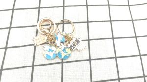 To Travel Is To Live Trip Keychain Enamel Airplane Earth No Matter Where Key Chain Trend Pendant Handmade Key Ring Jewelry