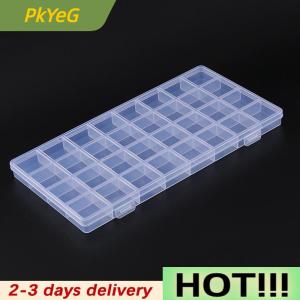 PkYeG 32 Grid Compartment Plastic Transparent Storage Box Jewelry Earring Bead Screw Holder Case Display Organizer Container