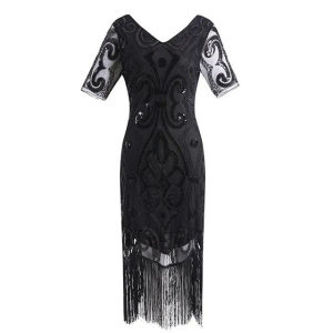 2022 New Party 1920s flapper dress Great Gatsby costume 3XL plus size fringed sequin art deco 20s dress for women