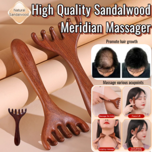 [Antler Comb] High Quality Sandalwood Meridian Massager Six-Tooth Shoulder Scalp Meridian Comb Six-Claw Head Massage Comb【鹿角梳】高品质檀木经络按摩器