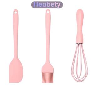 Heabety 3 cái bộ Silicone Baking Set bánh kem thìa scraper bếp hộ gia đình trứng Whisk thịt nướng dầu bàn chải tiện ích nhà bếp Nguồn cung cấp