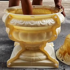 [ Round New Arrival ] Cement Flower Pot Mold Bonsai round Plastic Steel Model Cast-in-Place Concrete Abrasive Tools