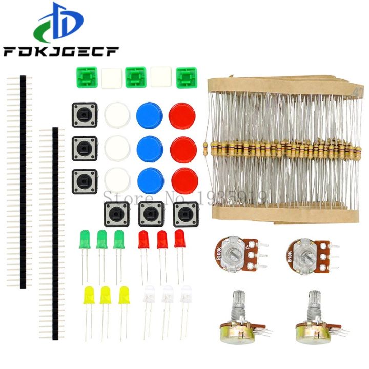 Starter Kit with Switch, Color Led, Resistors,Rotary Potentiometer for ...