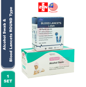 Alcohol Swab 100S+Blood Lancets ROUND Type 100S