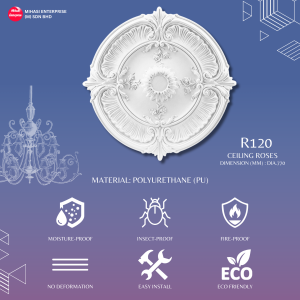 R120 CEILING ROSES | FLORAL DESIGN | CEILING LIGHT ACCESSORIES | CHANDELIER HANGING