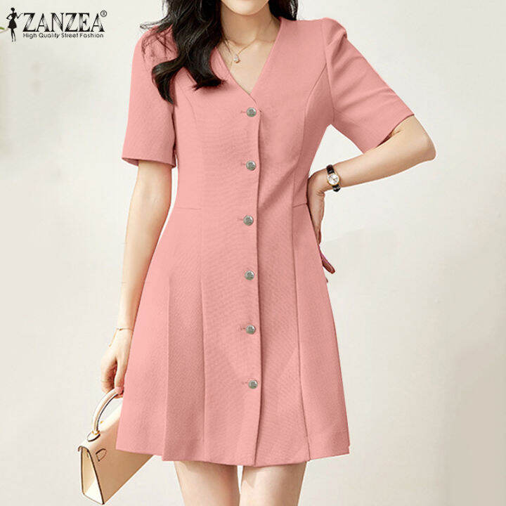 Dress with buttons sale