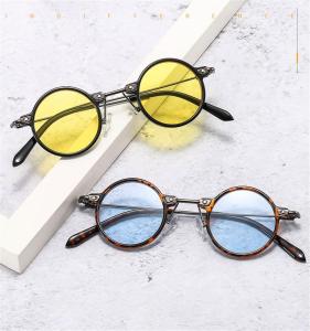 BETTERFORM Retro Gradient Clear Lens Glasses Small Round Sunglasses Punk Sun Glasses Eyewear Driving Shades