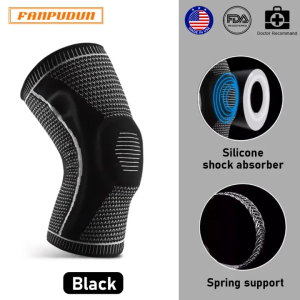 Knee Protector Bandage Brace Support Compression Sleeve with Side Stabilizers and Patella Gel Professional Sports Knee Pad Equipment Anti slip Shock Absorption and Breathability support Protector Brace for Knee Pain Meniscus Tear ACL MCL Injury Recovery