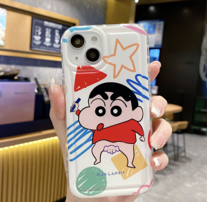Ốp Lưng Shinchan ChoiPhone 16 15 pro Max 14 13 12 11 8 7 XSMAX Bochan Mũi Dãi Voi Xoay Hài Hước Dễ Thương Chống Sốc