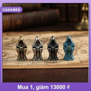 【CANAMEK】 Undead Skull Brass dao hạt cho Paracord DIY EDC dây ngoài trời công cụ trang trí cho sự sống còn