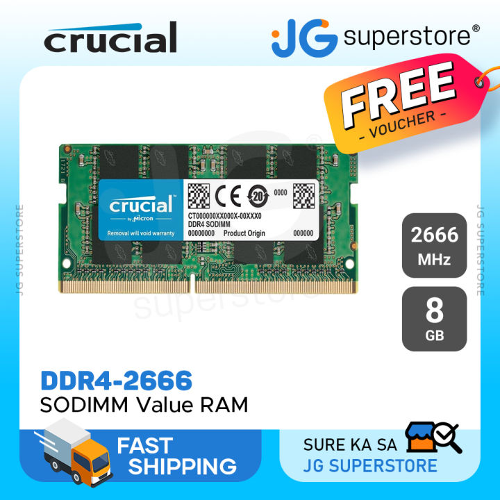 Crucial 8GB RAM DDR4 2666Mhz Sodimm for Laptop Notebook