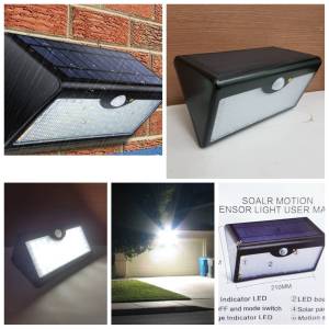 60 LED SOLAR MOTION SENSOR LIGHT โคมไฟโซล่าเซล ตรวจจับความเคลื่อนไหว เปิด/ปิดไฟอัตโนมัติ ชาร์จไฟด้วยพลังงานแสงอาทิตย์ ขนาด 60 LED ความสว่าง 1300 Lumens แบตเตอรี่ 7800 mAh