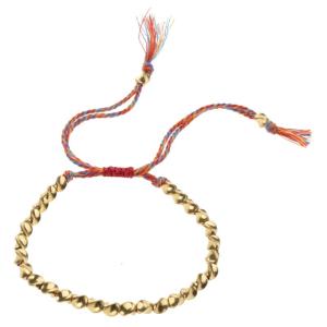 Fashion Handmade Tibetan Copper Bead Bracelet Braided Cotton String Bracelets Luck Rope Bracelet for Men Women
