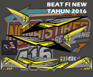 STIKER STRIPING DECAL MOTOR BEAT FI NEW TAHUN 2016-2019 VARIAN 2016