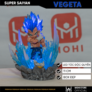 Mô hình đồ chơi - Vegeta Super Saiyan Có Đèn Led Cao 11cm - Dragon Ball - Có Hộp Màu