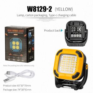 Portable COB LED Spotlight Lantern Strong Light Flashlight Outdoor Camping Fishing Emergency Rechargeable Magnetic Work Lamp【COD】