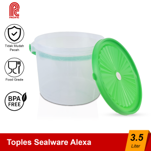 PACIFIC Sealware Bulat Toples Plastik 3.5 Liter Alexa Food Container Wadah Makanan PAC-SEALWARE Varian Warna