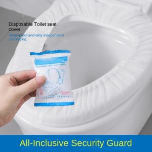 10PCS Disposable Toilet Cushion Travel Portable Toilet Sticker Cushion Paper Non-Woven Waterproof Universal Toilet Cover
