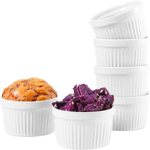 4 ชิ้นชุดถ้วยพุดดิ้งเซรามิกมูสอบชามที่มีคุณภาพสูงระดับ 5 ดาวชุดอาหารเซรามิกพิเศษ