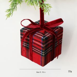 GENENIC Foam Christmas Tree Hanging Decorations Velvet Plaid Christmas Tree Gift Bag Holiday Christmas Gift Fabric Christmas Decorations Christmas