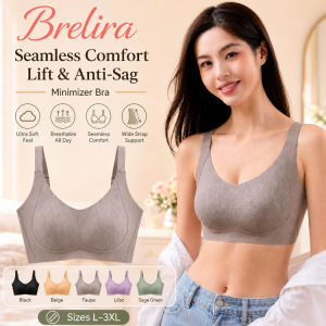 【Brelira】Comfortable Wireless Bra Large Size Thin Cup Bra For Women Supportive Full Coverage Lift Up Bra Breathable Everyday Use Women Underwear