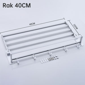 Rak Dinding Stainless Steel / Rak Handuk / Gantungan Kamar Mandi Serbaguna