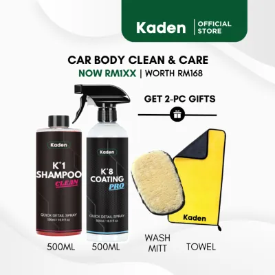 KADEN｜K8 Coating Pro 500ml + K1 Car Shampoo 500ml｜Nano Car Shampoo Ceramic Quick Coating Spray