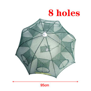 [FAST SHIP]Folded Portable 8/6/4 Holes Fishing Net Network Casting Crayfish Catcher Shrimp Minnow Crab Baits Trap Cages Mesh Fish Nets Umbrella Shape Tool Jaring Ikan Udang| Mama House