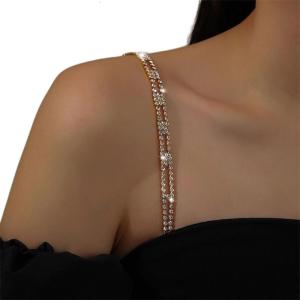 Rhinestones Bras Straps Shoulder Strap Chain for FestivalUnderwearBridal Wedding Dress Lingerie Accessories