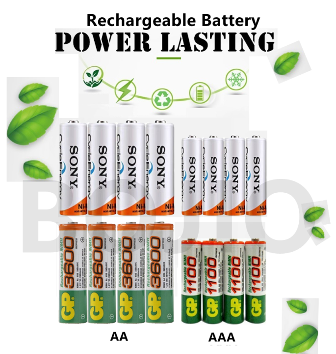 BOJIO GP Rechargeable Battery Cycle Energy Rechargeable Battery AA AAA