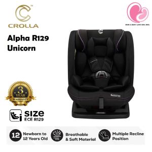 Crolla Alpha R129 Car Seat Baby Convertible (Newborn- 25kg) Alpha Gold I-size