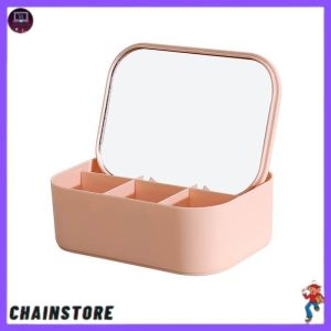 CHAINSTORE Korean Style Cosmetic Mirror Jewelry Box Necklace Bracelet Make Up Box Stationery Storage Jewelry Organizer