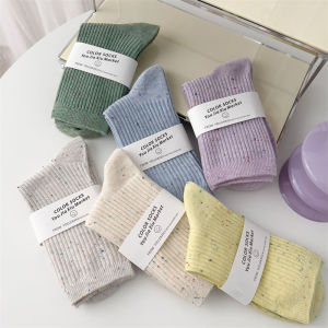 ✨ CADIAES ✨ ถุงเท้าผู้หญิง สีลูกกวาด ถูกบำรุงผู้หญิง ถูกฝ้าย ซึ่งเป็นถุงเท้าที่น่ารัก นุ่ม ใส่สบาย ราคาถูก