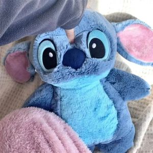 Stitch Cartoon Hot Water Doll Bottle Kawaii Angel Plush Hand Warmer Bag Girls Birthday Christmas Gife