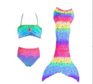 Đồ bơi nàng tiên cá Đồ bơi bikini 3 mảnh đuôi nàng tiên cá nhiều màu xinh xắn cho bé