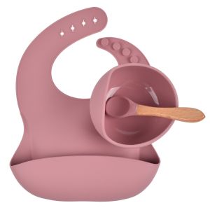 Gift Set 3Pcs Set Baby Feeding Tools Food Grade Disinfection Bowls Silicone Bibs Plate Kids Feeding Bowls Tableware