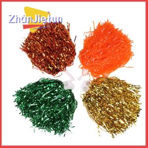 zhanjietun 2Pcs Double Hole Finger Ring Handle Style Cheerleading Pom Poms Cheer Balls For Hand Dance Women Girl Kids Pompoms Accessories