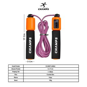 CHAMPS Skipping Lompat Tali Jumping Rope Jump Premium Skipping Lompat Tali Terbagus