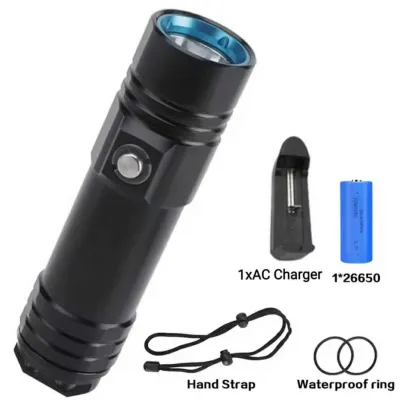 FFALL【Local Delivery】Diving Flashlight LED Waterproof Rechargeable Flashlight Scuba Diving 1200LM diver diving 100 meters underwater diving flashlight underwater