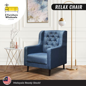 Madison Fabric Chesterfield 1 Seater Sofa / Button Tufted Accent Arm Chair / Classic Club Chair / Rest Chair for Living Room / Blue Red Grey Colour / Relax Chair/ Designer Chair/ Kerusi Chesterfield Fabrik