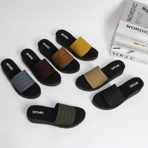 Sandal Wedges Wanita Dewasa Selop Rajut Import Wb 55 Terbaru