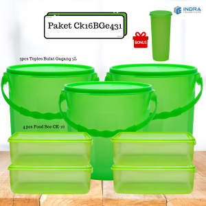INDRA Paket  Toples Bulat Gagang 5L/CK16BGe431/SET isi 8 pcs